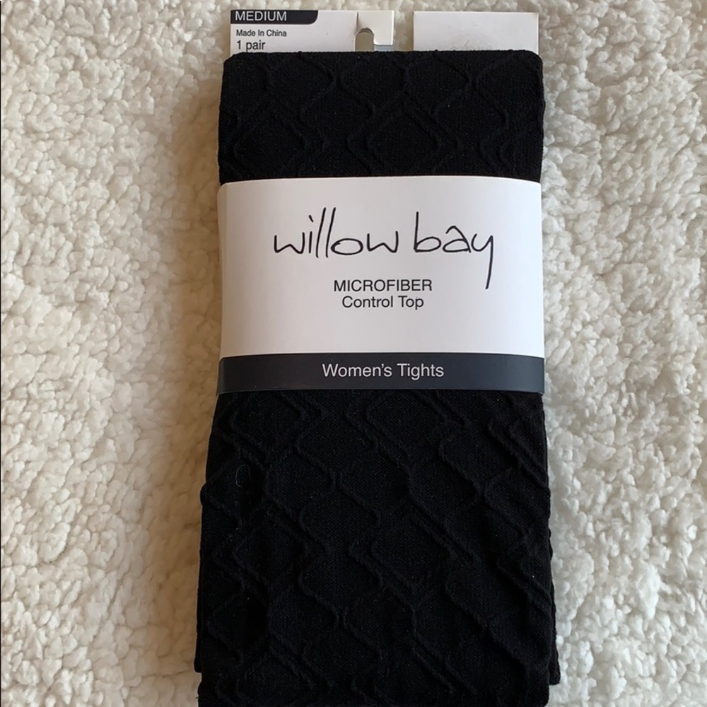 Willow Bay Diamond Pattern Microfiber Tights